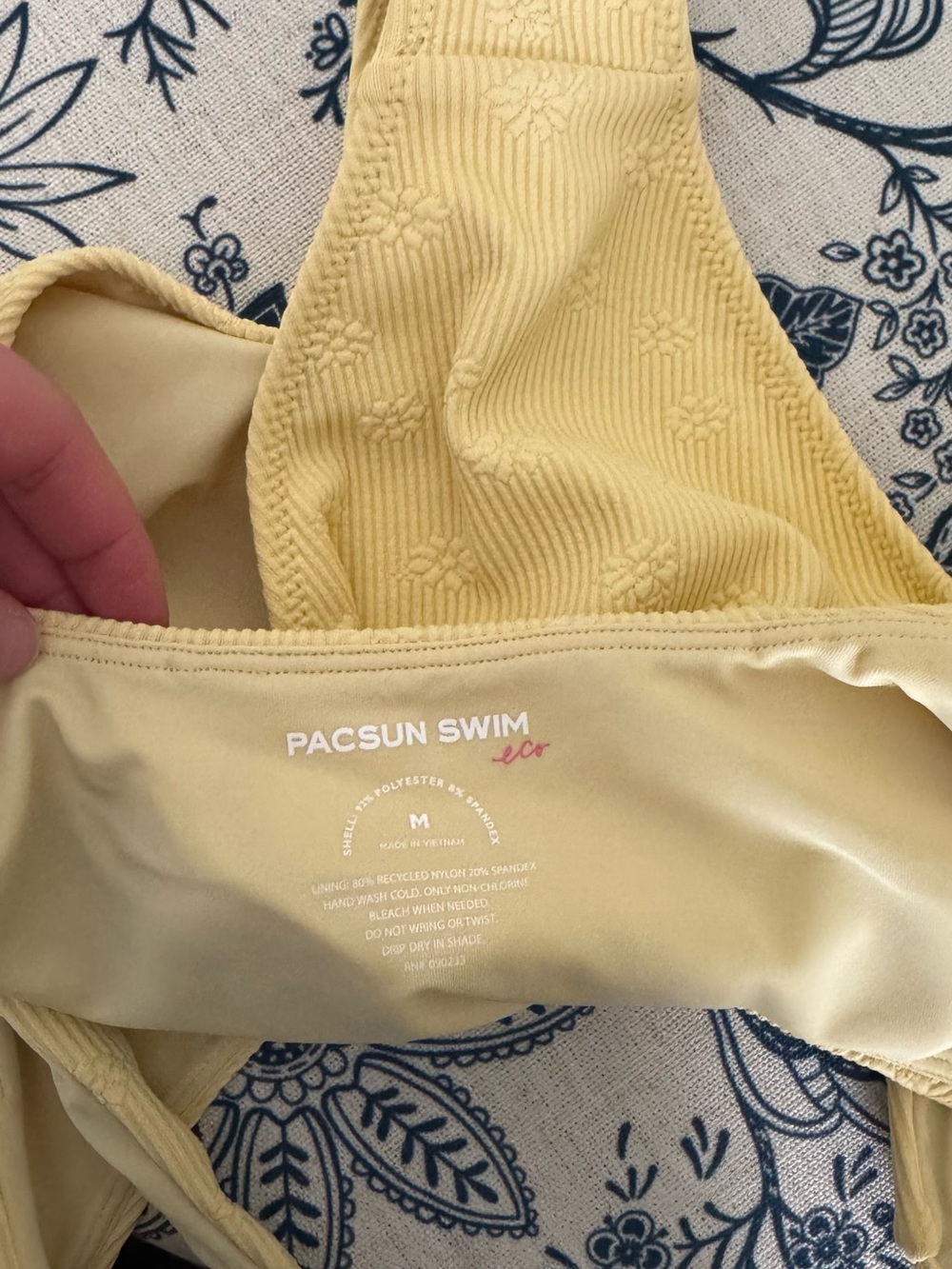 PacSun Swim Yellow Textured One-Piece